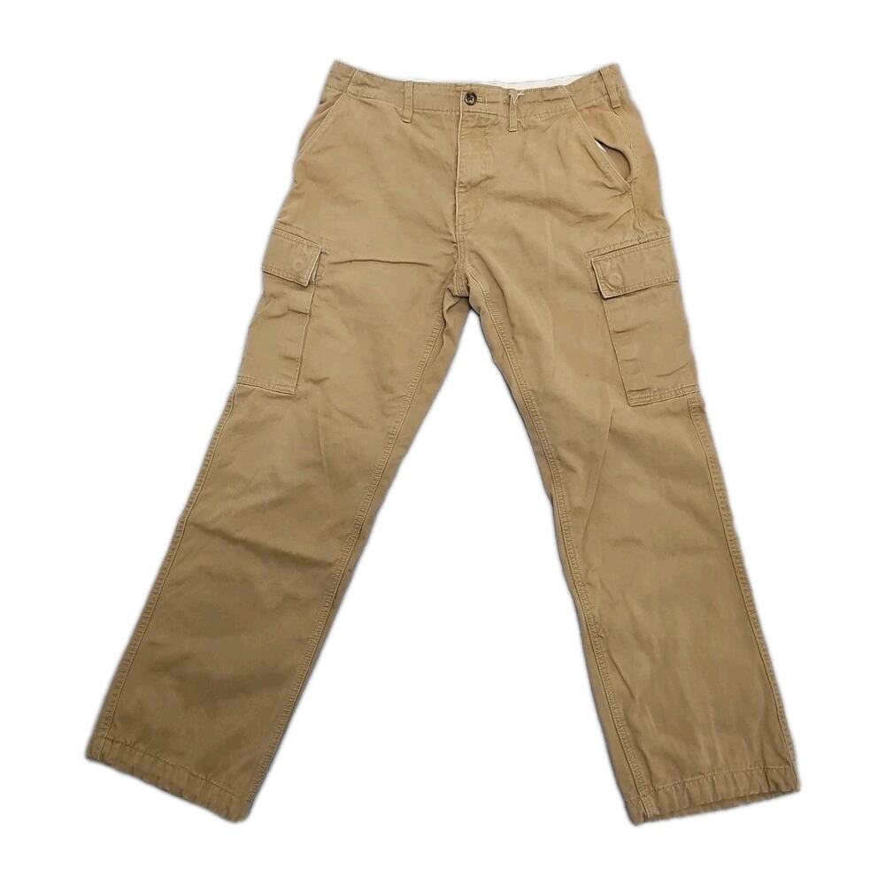 Eddie Bauer Mens Legend Wash Flannel Lined Chino Pants Tan Khaki 36x32 Cargo